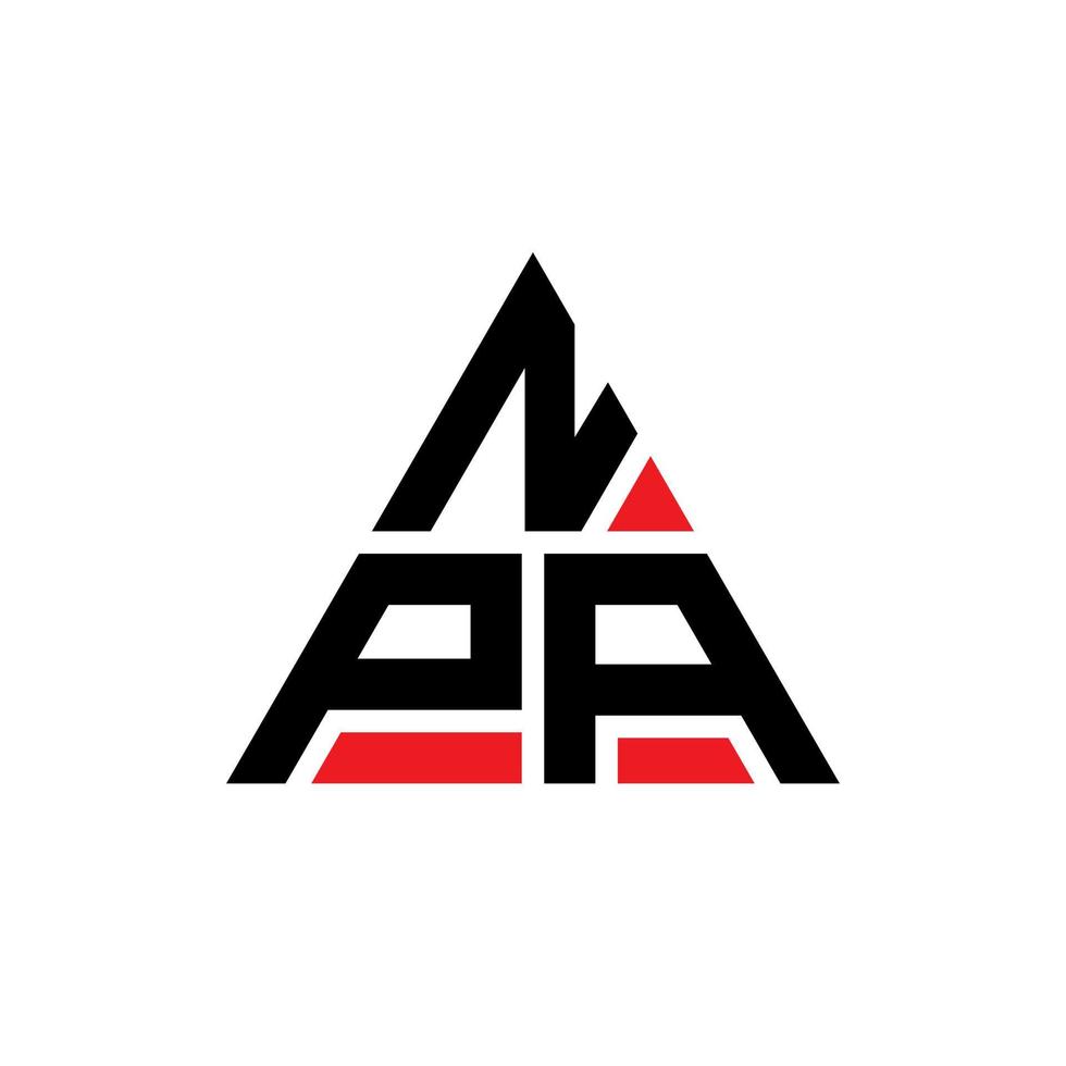 npa driehoek brief logo ontwerp met driehoekige vorm. npa driehoek logo ontwerp monogram. npa driehoek vector logo sjabloon met rode kleur. npa driehoekig logo eenvoudig, elegant en luxueus logo.