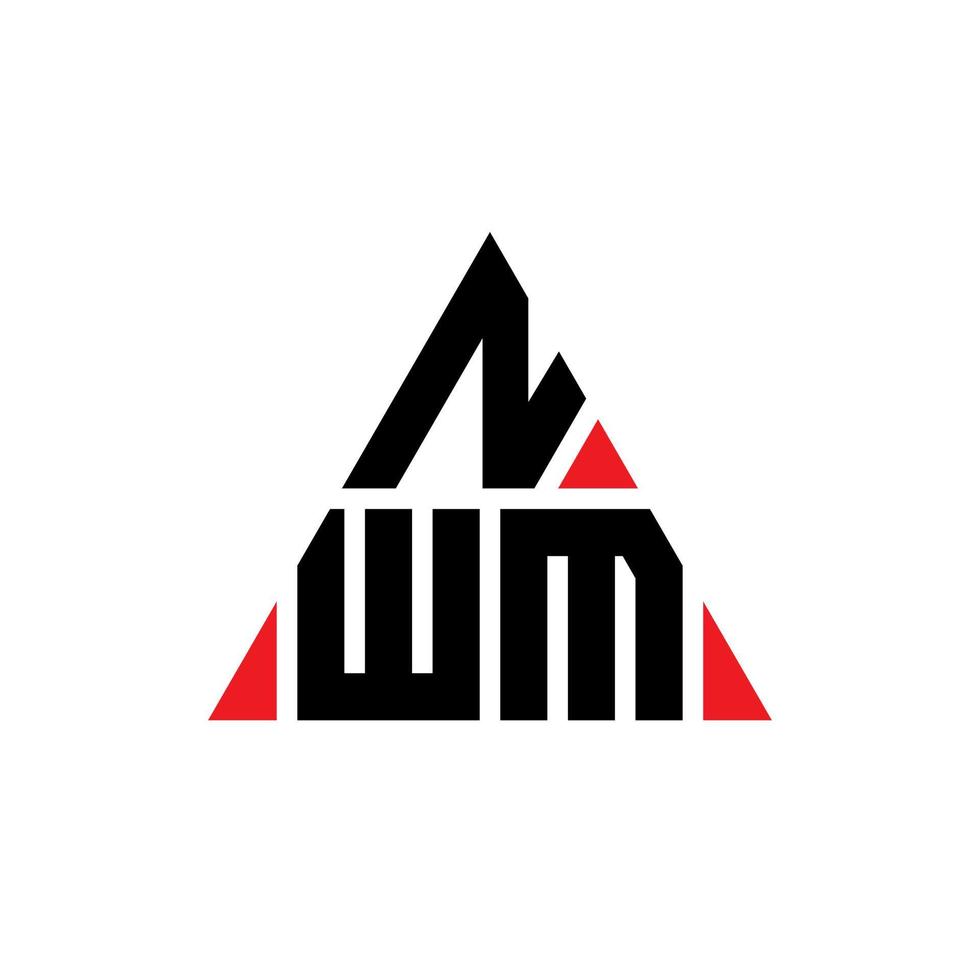 nwm driehoek brief logo ontwerp met driehoekige vorm. nwm driehoek logo ontwerp monogram. nwm driehoek vector logo sjabloon met rode kleur. nwm driehoekig logo eenvoudig, elegant en luxueus logo.