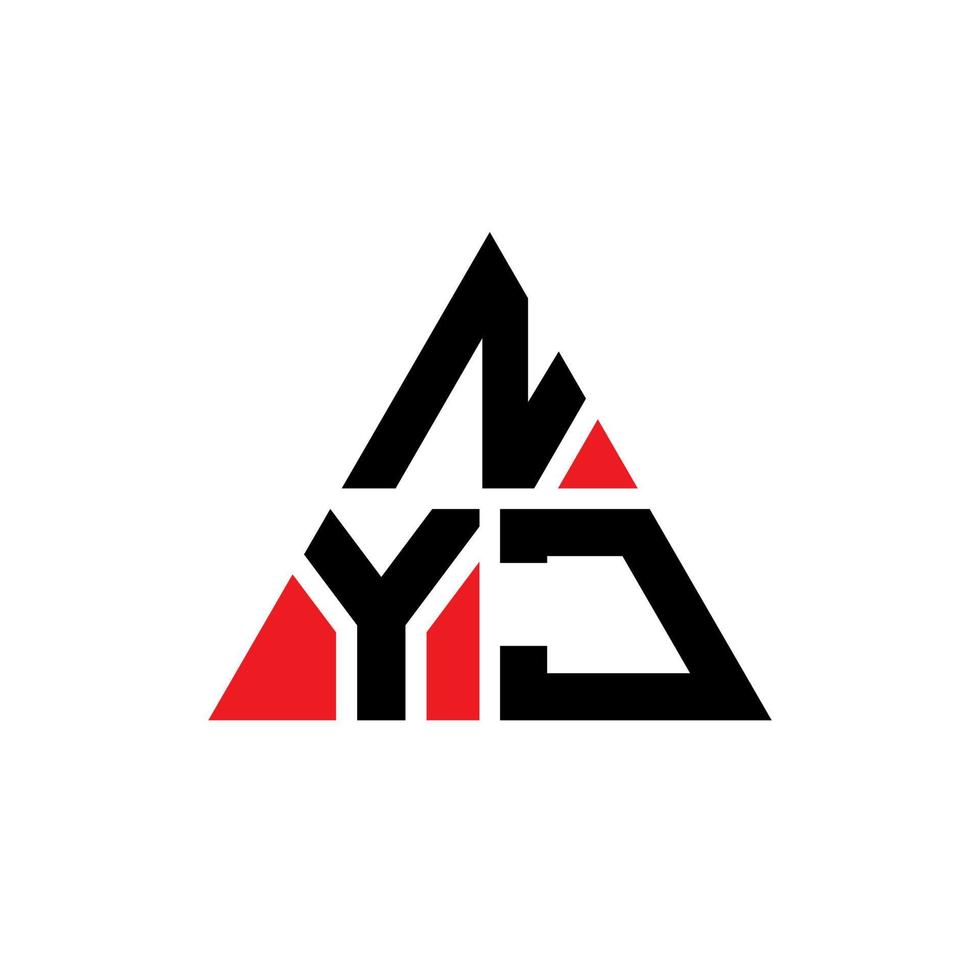 nyj driehoek brief logo ontwerp met driehoekige vorm. nyj driehoek logo ontwerp monogram. nyj driehoek vector logo sjabloon met rode kleur. nyj driehoekig logo eenvoudig, elegant en luxueus logo.