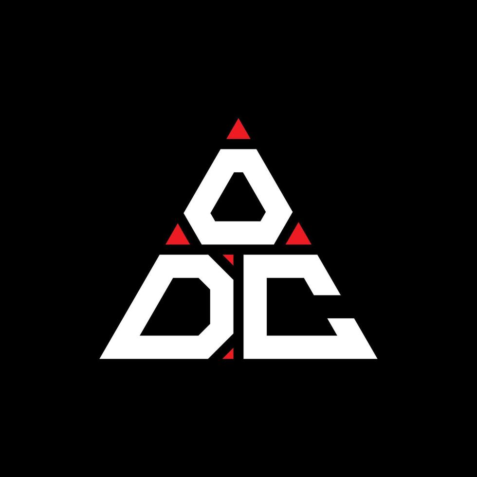 odc driehoek brief logo ontwerp met driehoekige vorm. odc driehoek logo ontwerp monogram. odc driehoek vector logo sjabloon met rode kleur. odc driehoekig logo eenvoudig, elegant en luxueus logo.