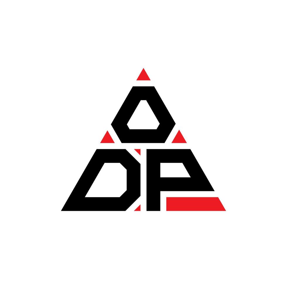 odp driehoek brief logo ontwerp met driehoekige vorm. odp driehoek logo ontwerp monogram. odp driehoek vector logo sjabloon met rode kleur. odp driehoekig logo eenvoudig, elegant en luxueus logo.