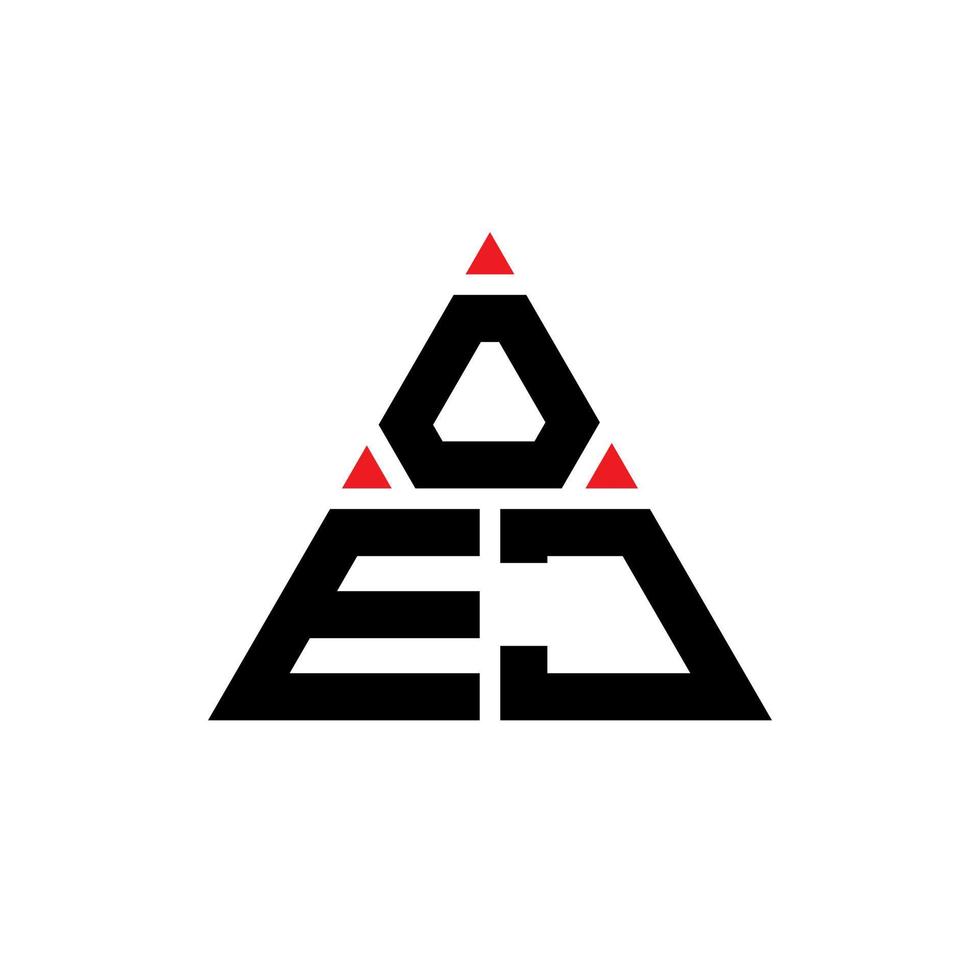 oej driehoek brief logo ontwerp met driehoekige vorm. oej driehoek logo ontwerp monogram. oej driehoek vector logo sjabloon met rode kleur. oej driehoekig logo eenvoudig, elegant en luxueus logo.