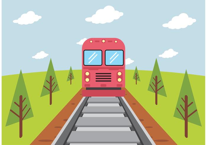 Trein Op Spoorweg Gratis Vector