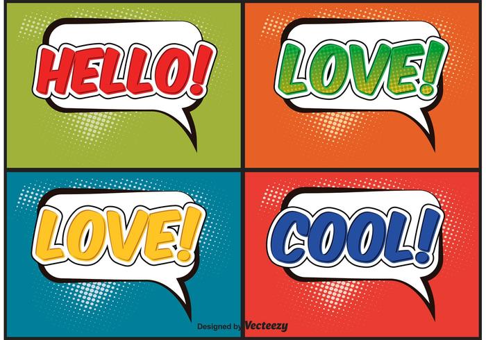 Comic style labels vector