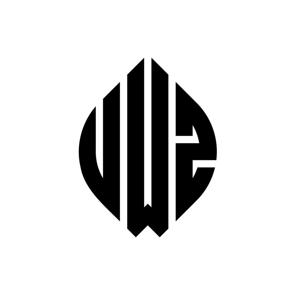 uwz cirkel letter logo ontwerp met cirkel en ellipsvorm. uwz ellipsletters met typografische stijl. de drie initialen vormen een cirkellogo. uwz cirkel embleem abstracte monogram brief mark vector. vector