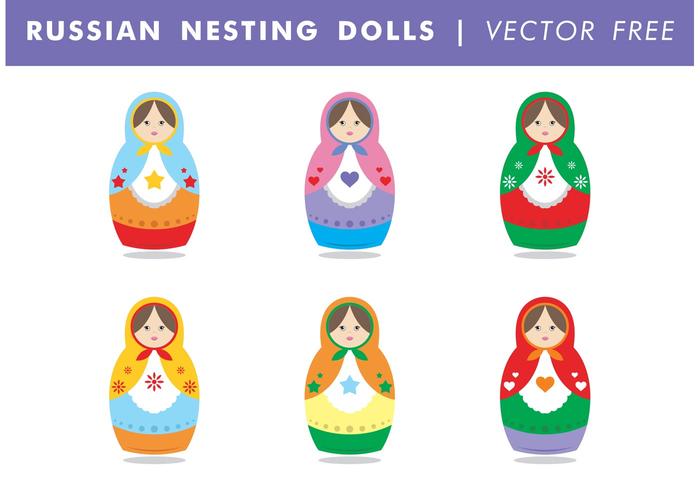 Russische Nesting Dolls Vector Gratis