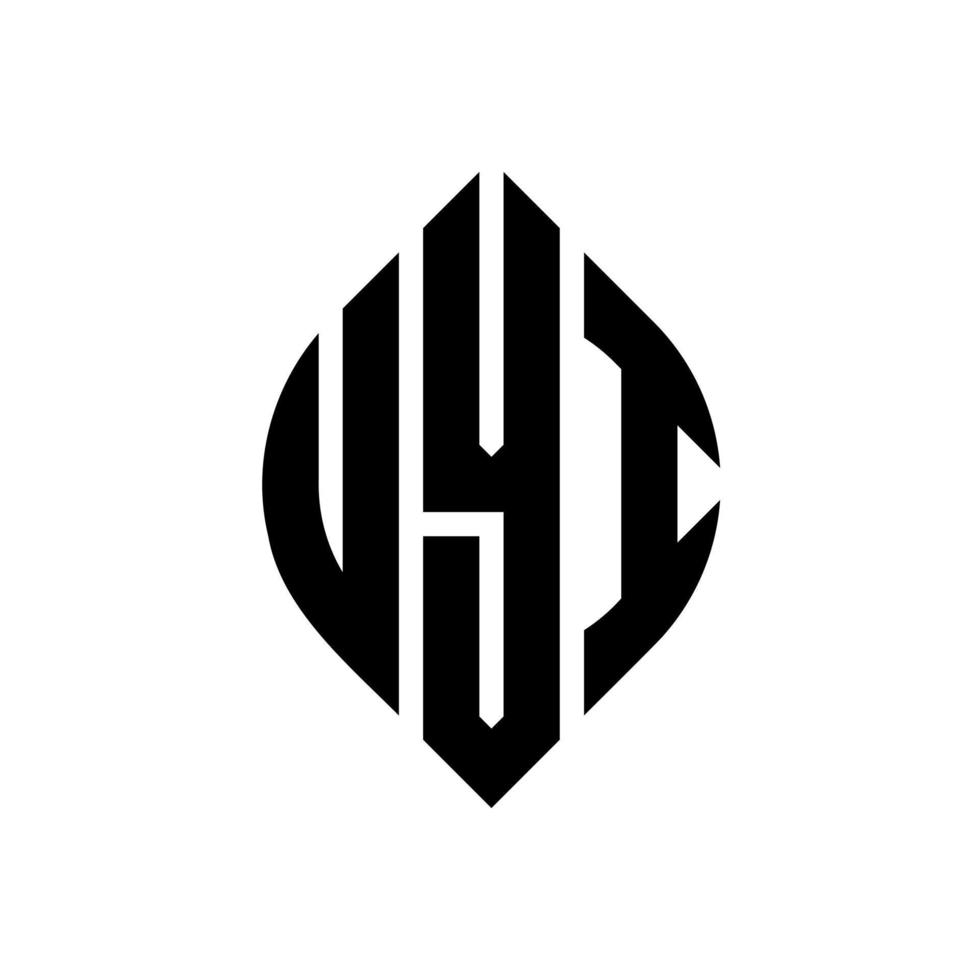 uyi cirkel letter logo ontwerp met cirkel en ellipsvorm. uyi-ellipsletters met typografische stijl. de drie initialen vormen een cirkellogo. uyi cirkel embleem abstracte monogram brief mark vector. vector