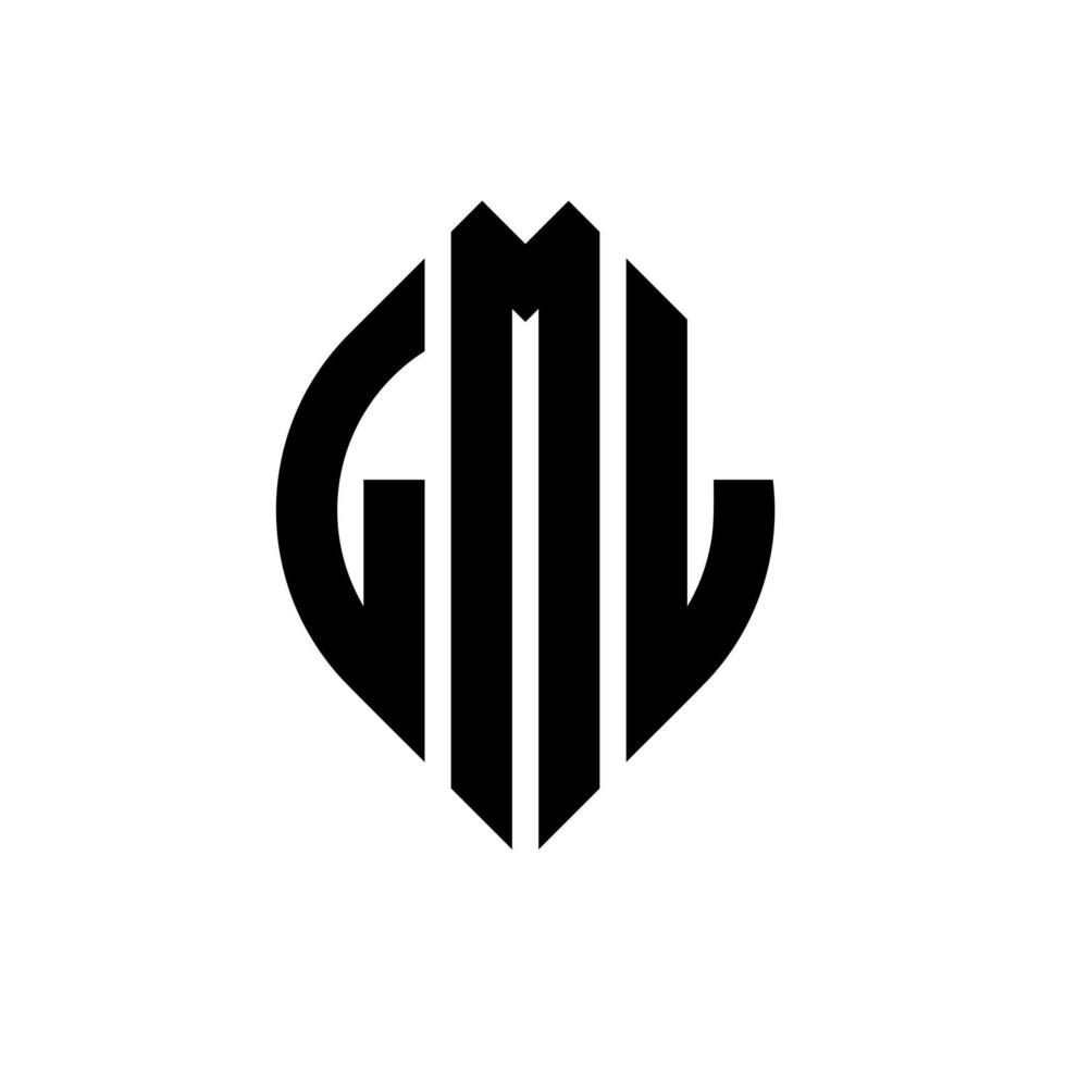 lml cirkel letter logo-ontwerp met cirkel en ellipsvorm. lml ellipsletters met typografische stijl. de drie initialen vormen een cirkellogo. lml cirkel embleem abstracte monogram brief mark vector. vector