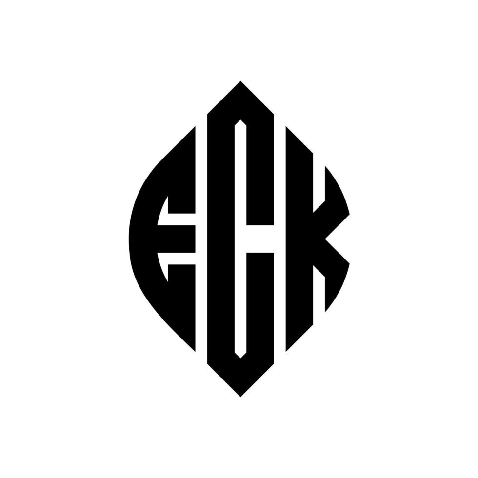 eck cirkel letter logo ontwerp met cirkel en ellipsvorm. eck ellipsletters met typografische stijl. de drie initialen vormen een cirkellogo. eck cirkel embleem abstracte monogram brief mark vector. vector