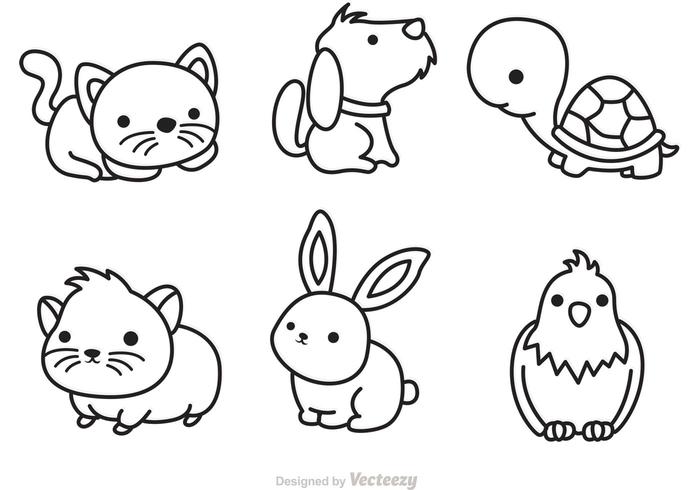 Leuke Pets Outline Vector