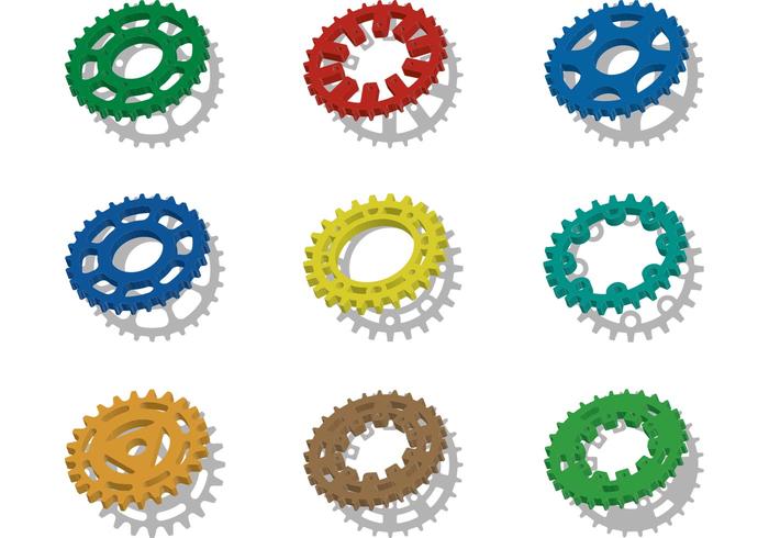 Kleurrijke Fiets Sprocket Vectors