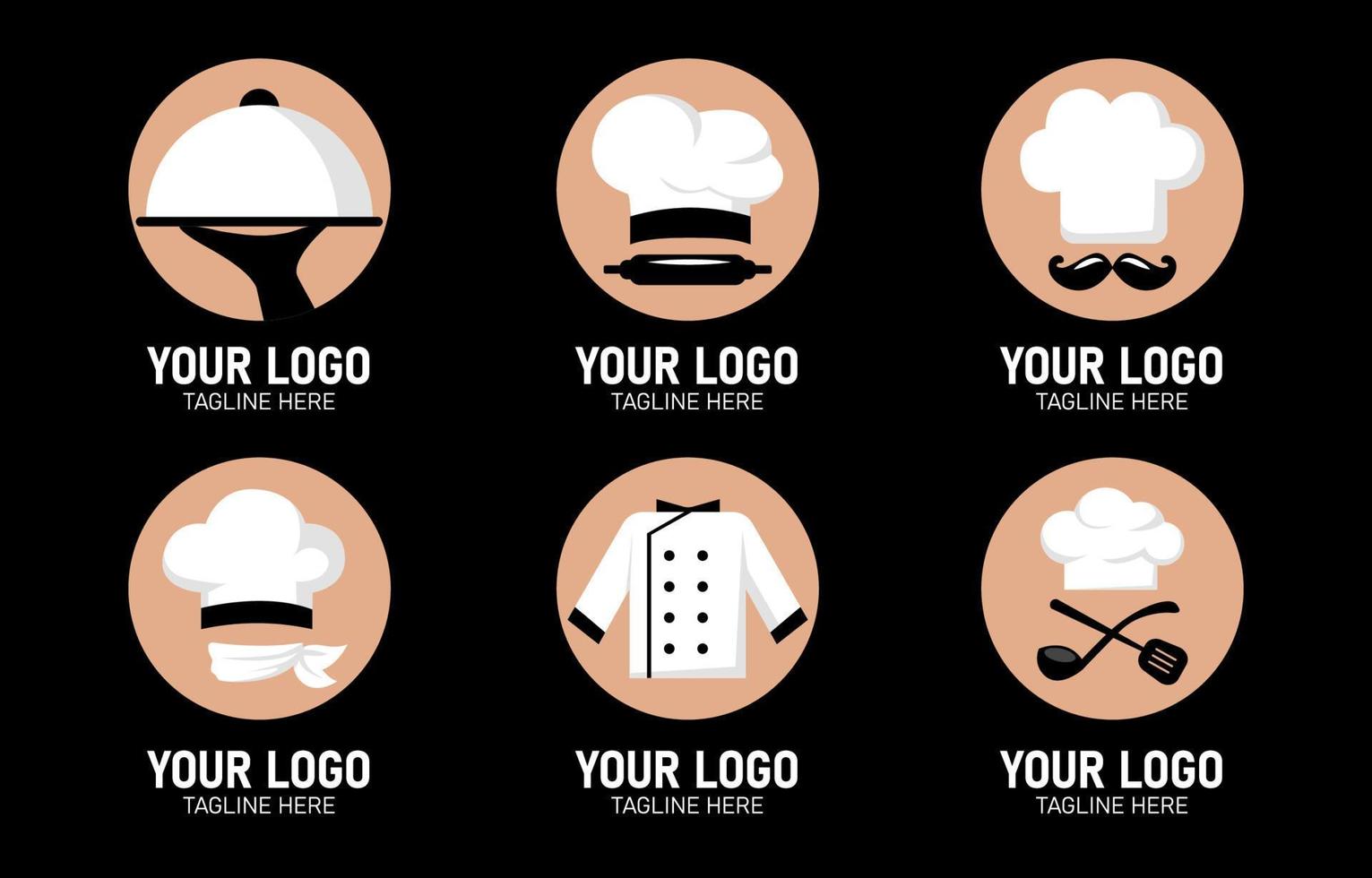 chef-kok logo set vector