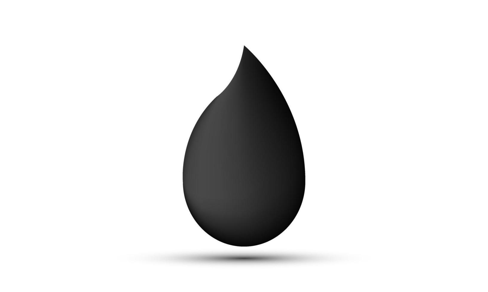unieke 3d zwarte olie druppel concept ontwerp pictogram geïsoleerd op vector