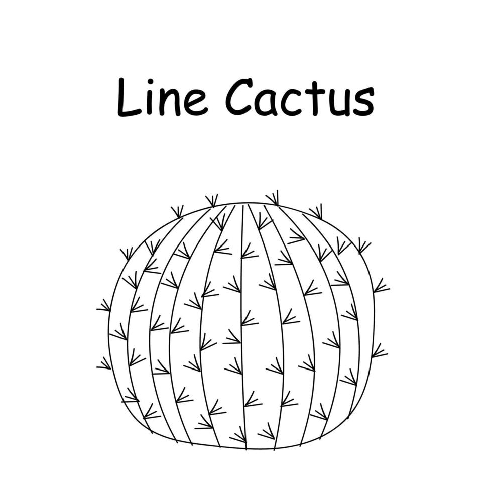 vector doodle illustratie van een cactus. handgetekende cactus. doodle lijn Mexicaanse cactus