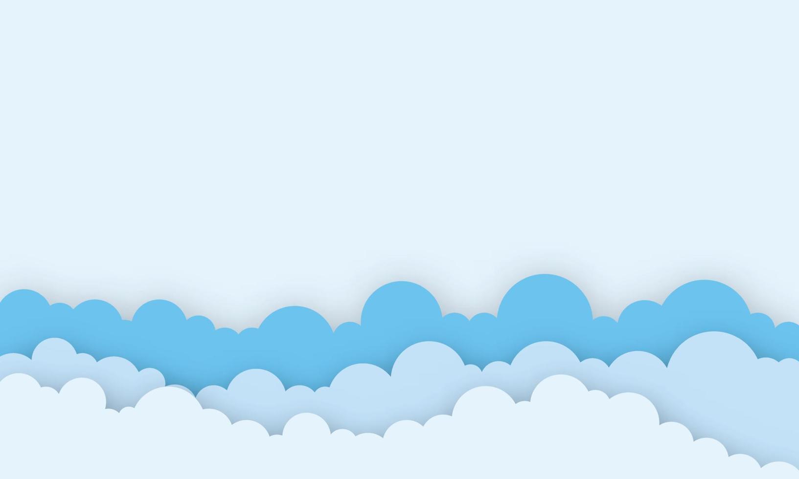 papierkunst van heldere wolk met speelgoeddouche op blauwe hemel papier gesneden stijl, babyjongen kaart illustratie vector