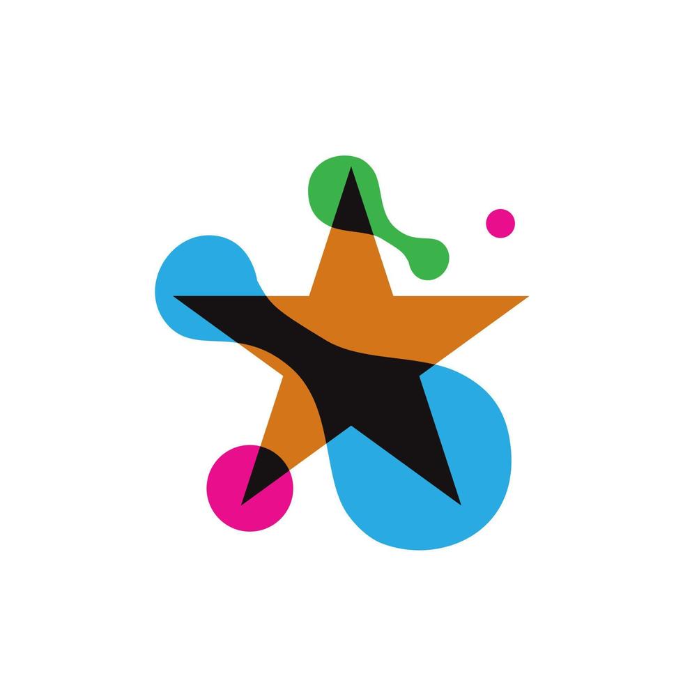regenboog zeepbel cel ster leuk kind onderwijs logo ontwerp vector