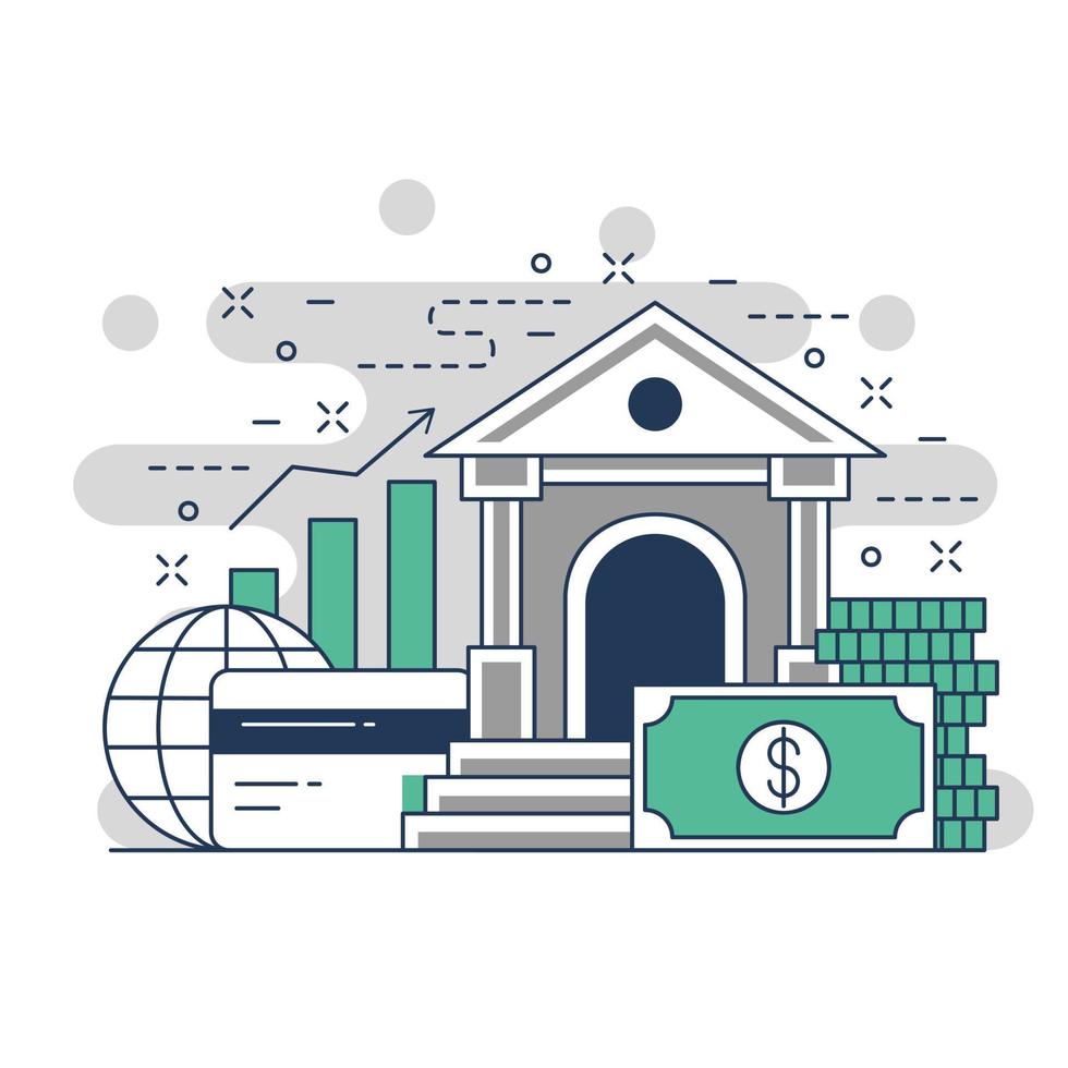 conceptuele website illustratie ontwerp voor bankieren en financiën vector