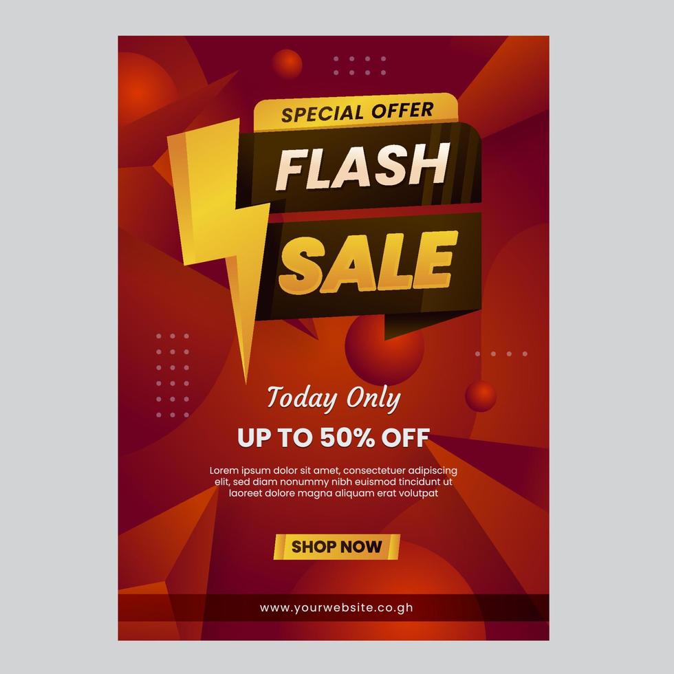 flash verkoop poster vector