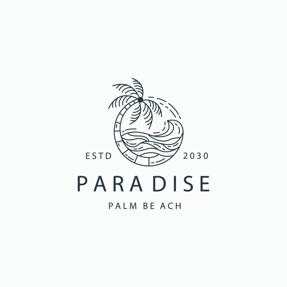 strand en eiland logo pictogram ontwerpsjabloon. - vector