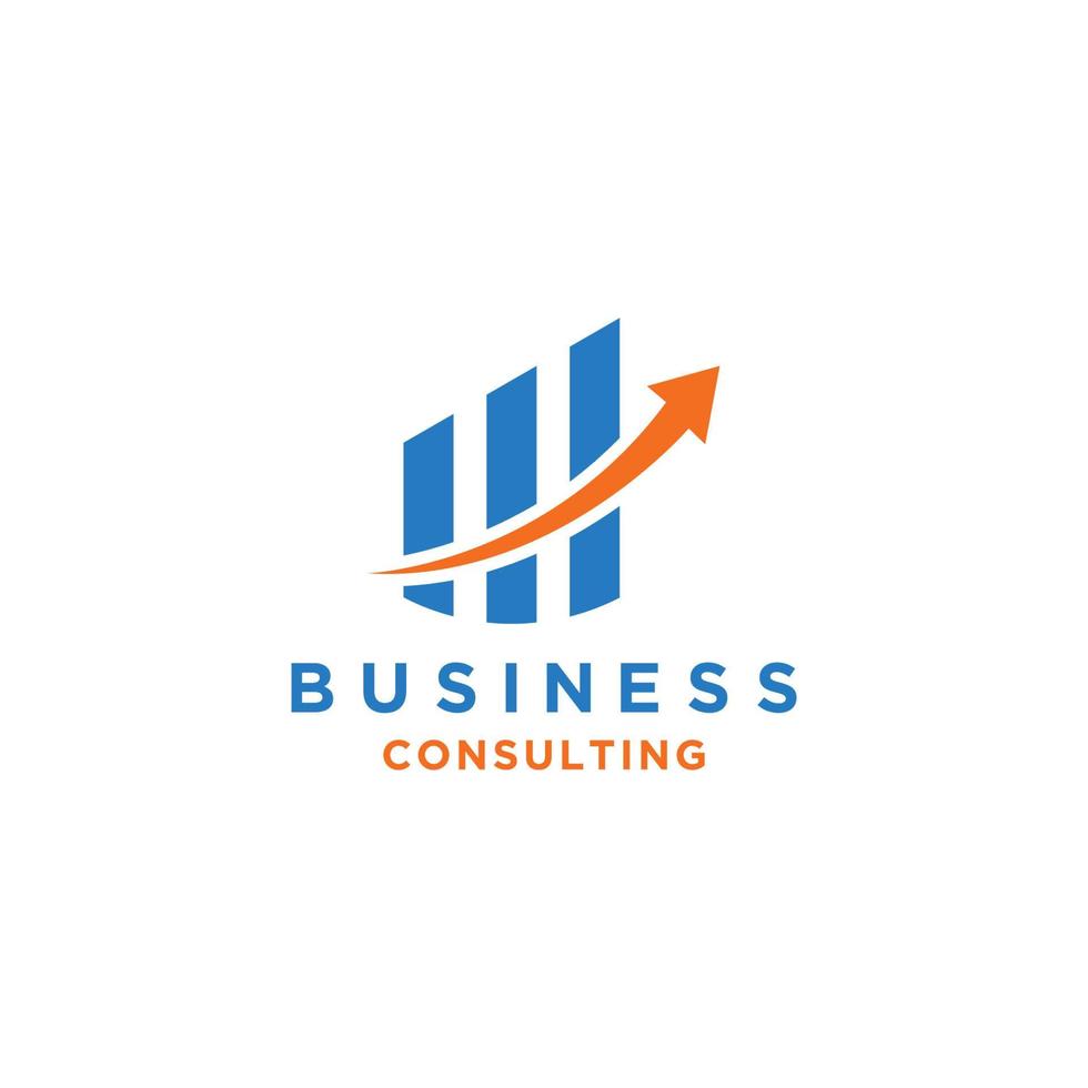 business consulting logo sjabloon. vector groei grafiek ontwerp. raadpleeg het type logo - vector