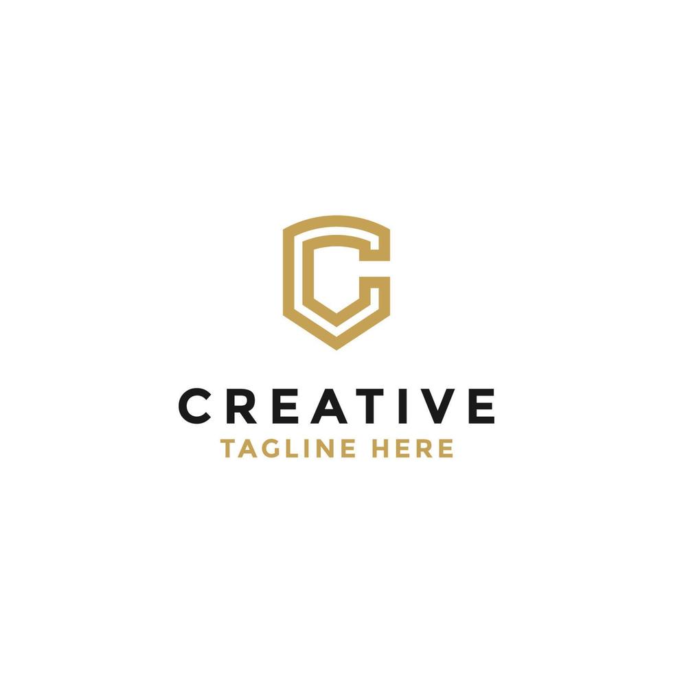 c ontwerp logo, elegant, trendy, artistiek alfabet logo icoon. - vector