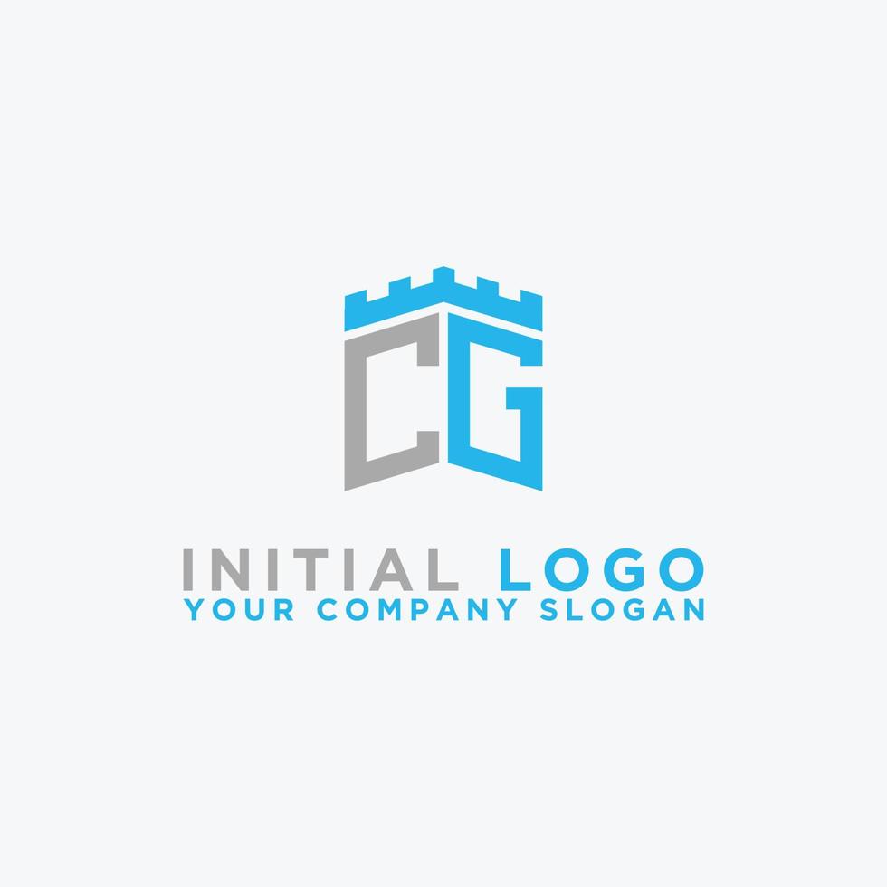 logo-ontwerpinspiratie voor bedrijven uit de beginletters van het cg-logopictogram. -vector vector