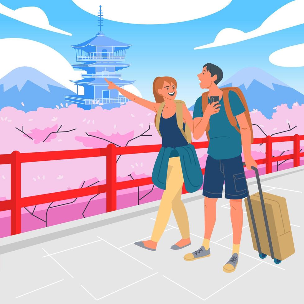 wereldtoerismedag in japan vector