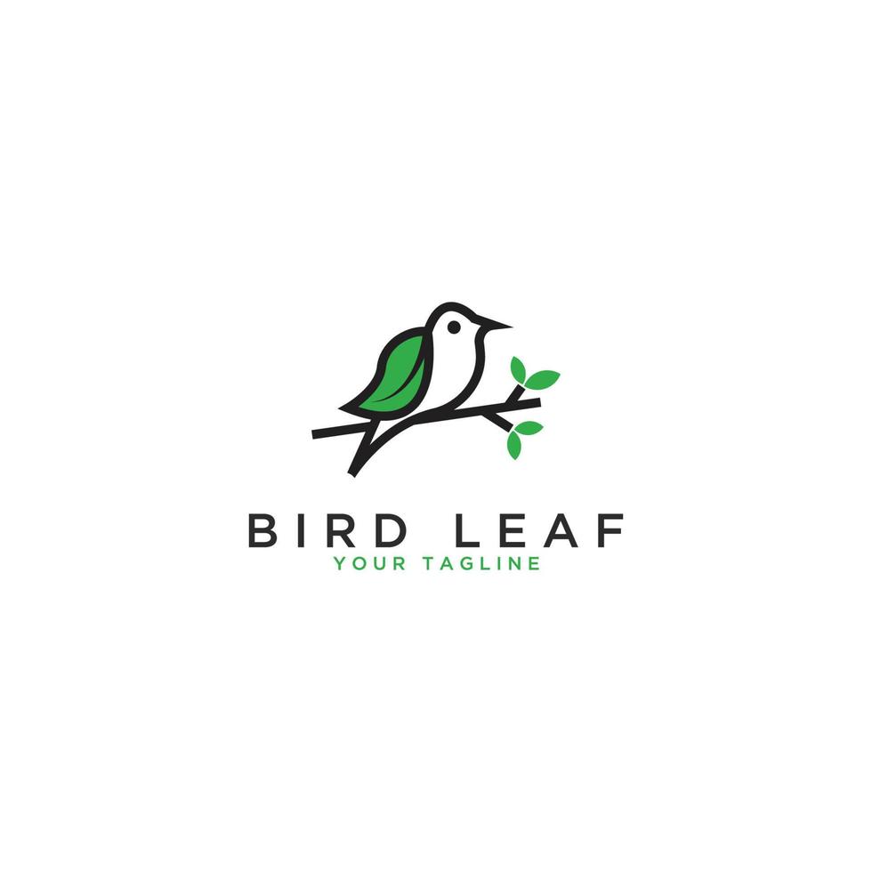 logo ontwerp pictogram blad vogel vector sjabloon logo, vector