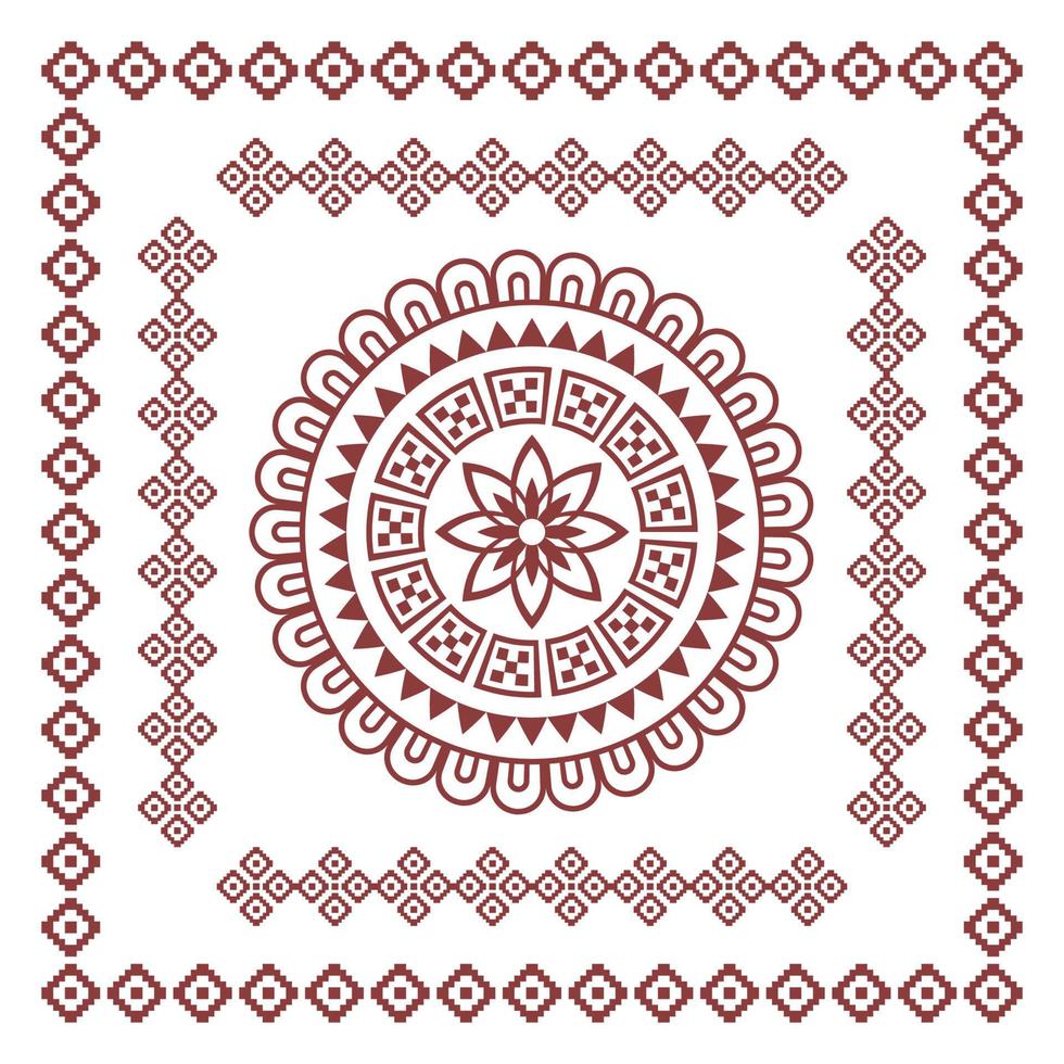 tribal sjaal patroon. Polynesische Maori-stijl ontwerp voor vrouw hijab, boho tapijt, bandana, dassen, batik, tapijt, sjaal, kussensloop. vierkante patroon ontwerpstijl vector