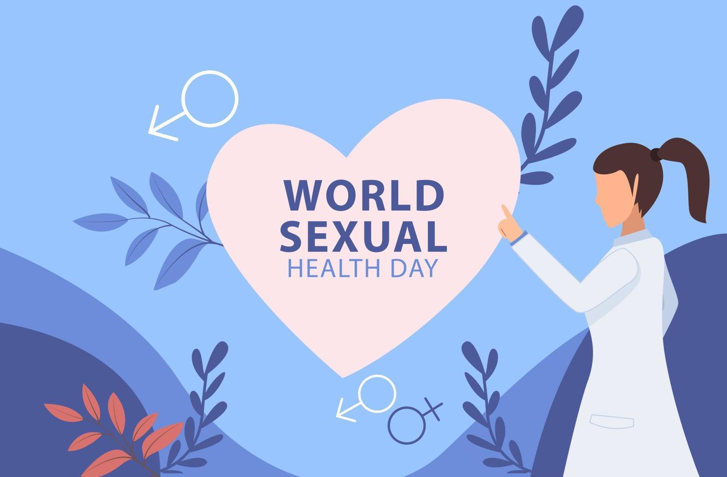 wereld seksuele gezondheidsdag met dokter vector