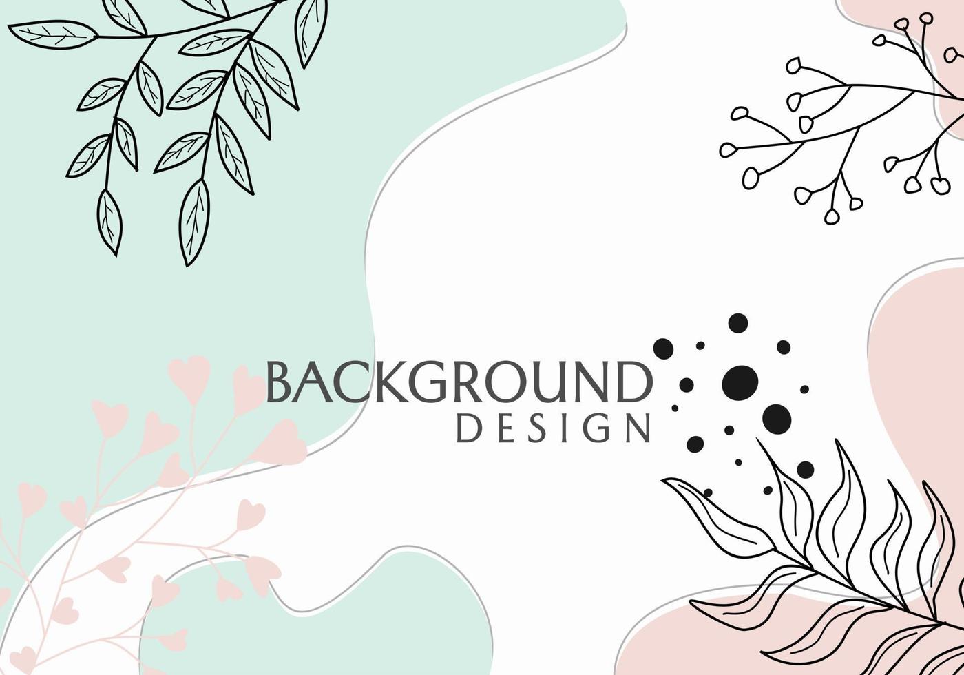 vectorbannerontwerp met bloemenhand getrokken achtergrond. mooi en elegant pastelkleurontwerp vector