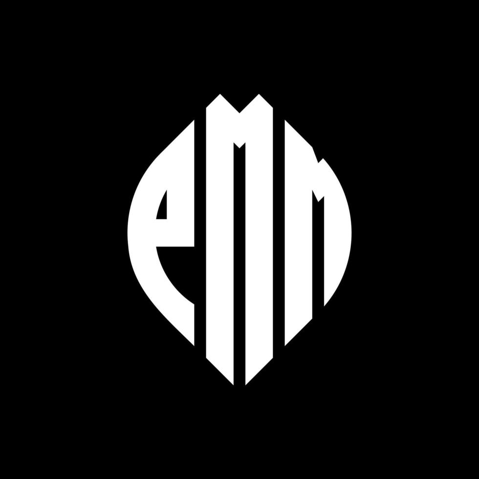 pmm cirkel letter logo ontwerp met cirkel en ellipsvorm. pmm ellipsletters met typografische stijl. de drie initialen vormen een cirkellogo. pmm cirkel embleem abstracte monogram brief mark vector. vector