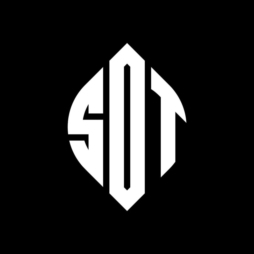 sot cirkel letter logo ontwerp met cirkel en ellipsvorm. sot ellips letters met typografische stijl. de drie initialen vormen een cirkellogo. sot cirkel embleem abstracte monogram brief mark vector. vector