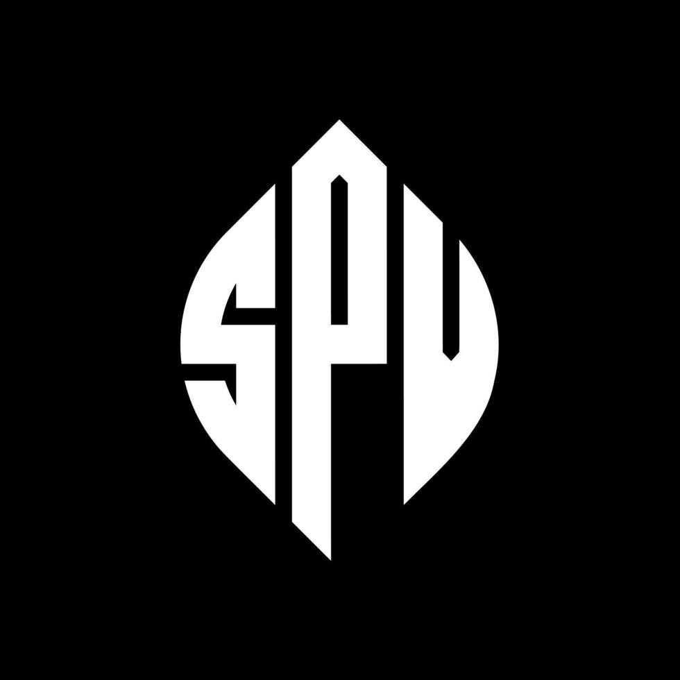 spv cirkel letter logo ontwerp met cirkel en ellipsvorm. spv ellipsletters met typografische stijl. de drie initialen vormen een cirkellogo. spv cirkel embleem abstracte monogram brief mark vector. vector