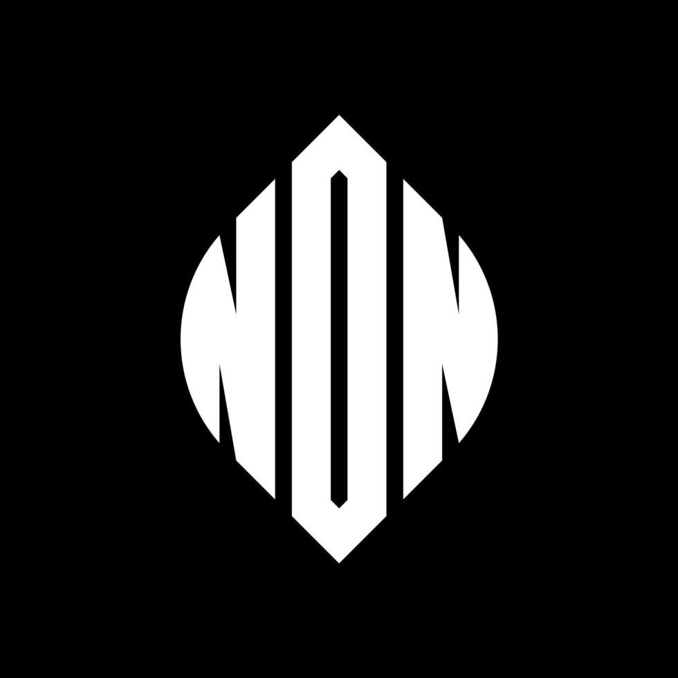 ndn cirkel letter logo-ontwerp met cirkel en ellipsvorm. ndn ellipsletters met typografische stijl. de drie initialen vormen een cirkellogo. ndn cirkel embleem abstracte monogram brief mark vector. vector