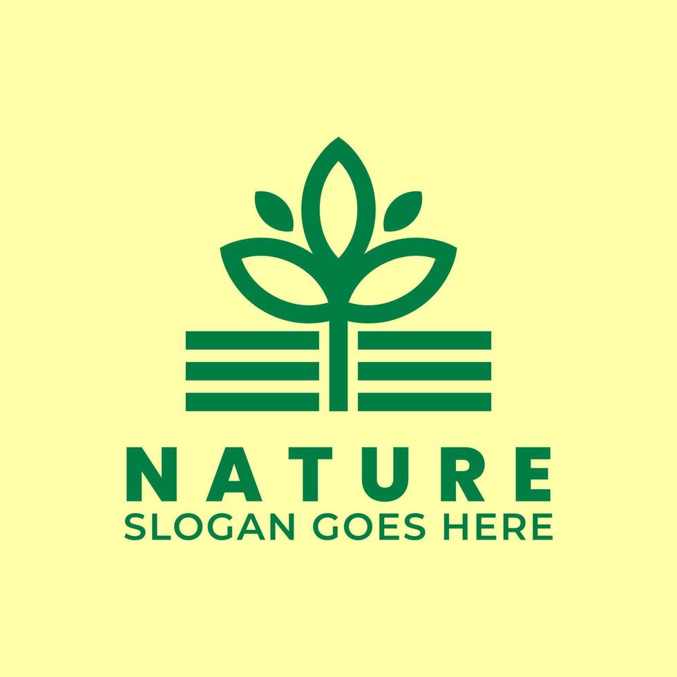 natuurlijke logosjabloon met vintage stijl en geometrische vormen vector