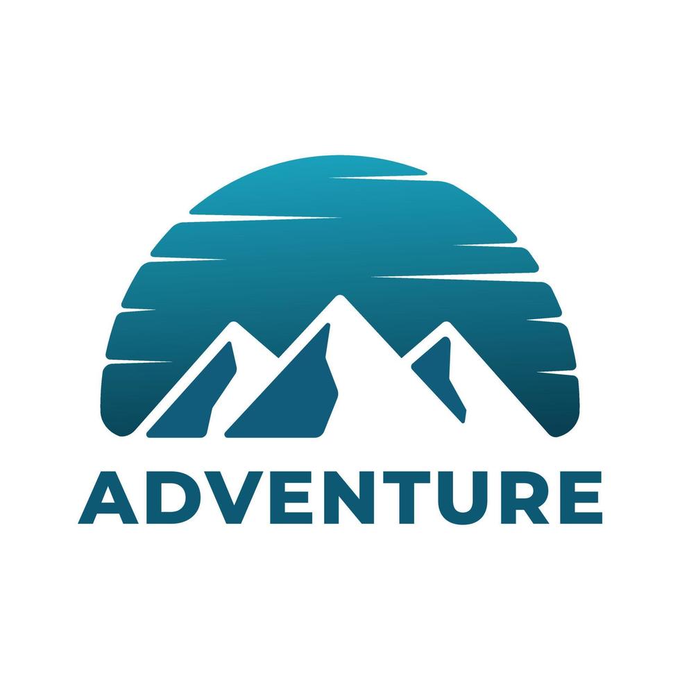 outdoor avonturier logo sjabloon met bergvorm op geïsoleerde achtergrond vector