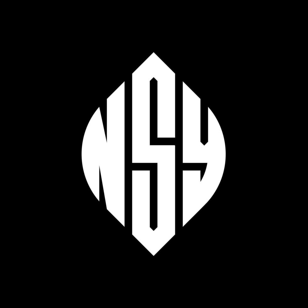 nsy cirkel letter logo ontwerp met cirkel en ellipsvorm. nsy ellipsletters met typografische stijl. de drie initialen vormen een cirkellogo. nsy cirkel embleem abstracte monogram brief mark vector. vector