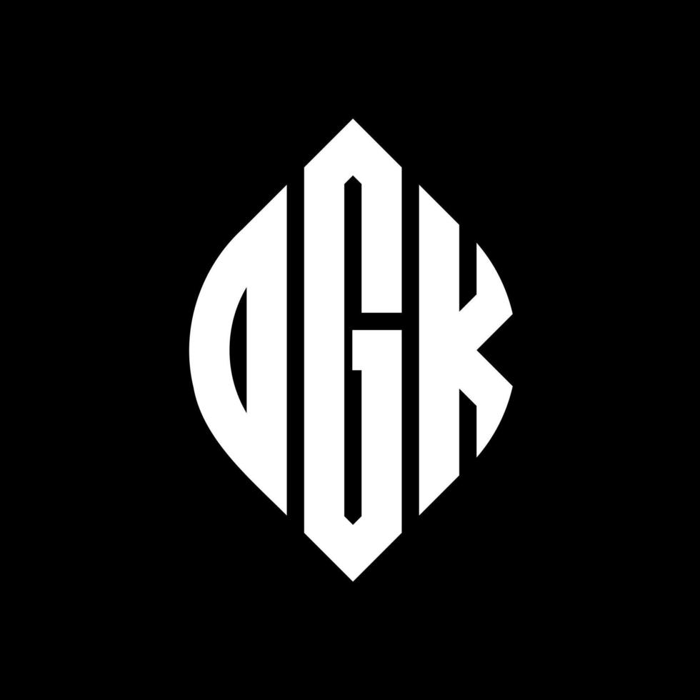 ogk cirkel letter logo ontwerp met cirkel en ellipsvorm. ogk ellipsletters met typografische stijl. de drie initialen vormen een cirkellogo. ogk cirkel embleem abstracte monogram brief mark vector. vector