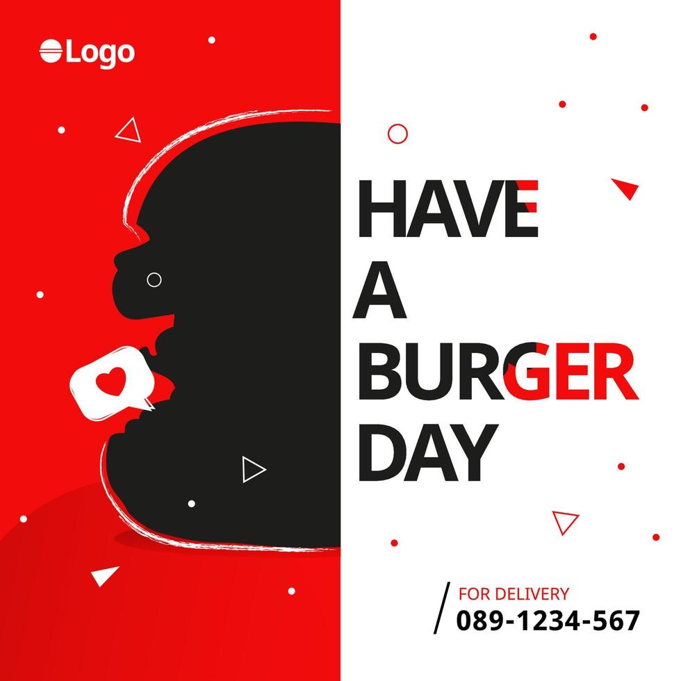 fast food burger social media promotie ontwerp vector