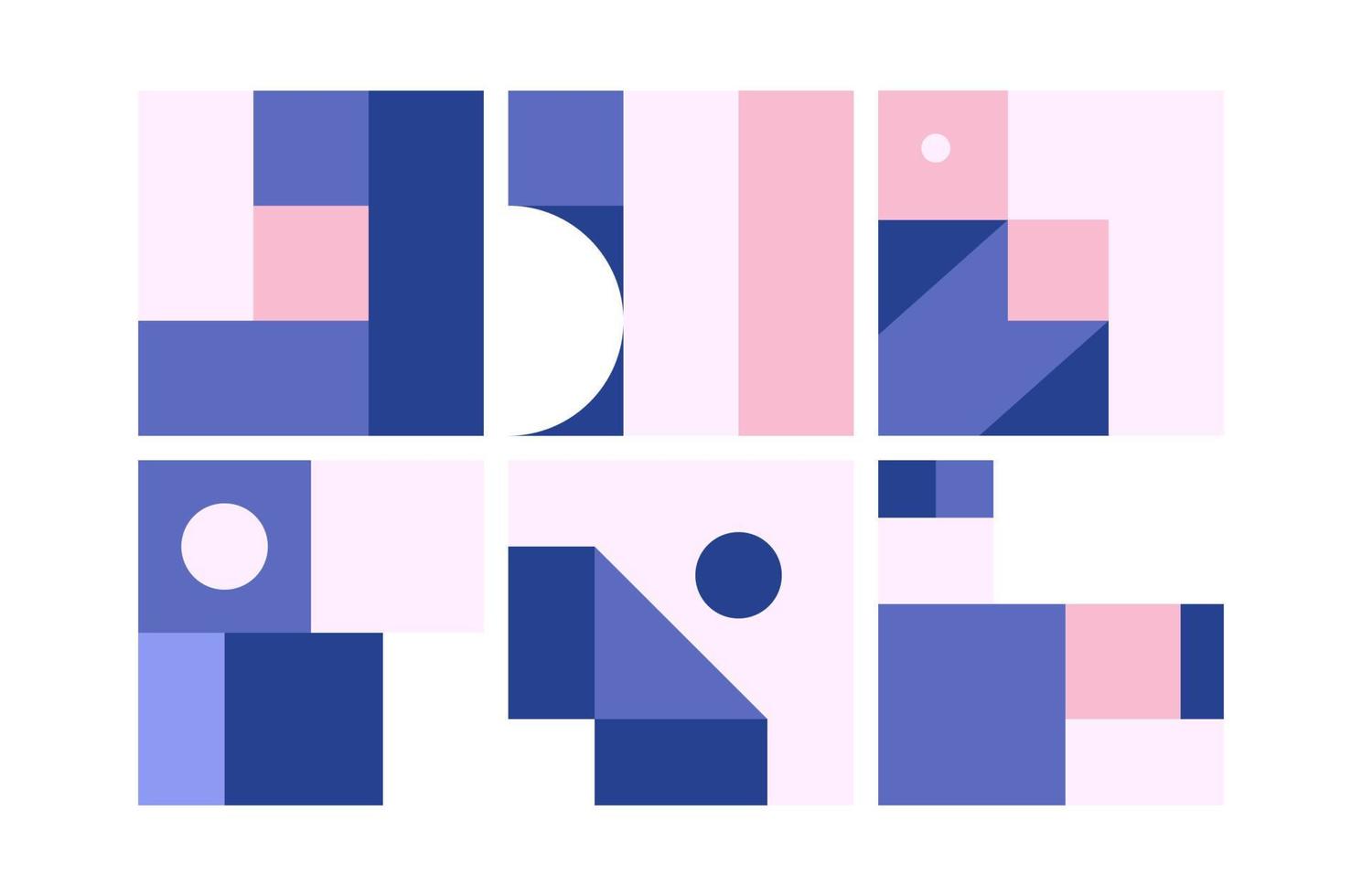 vector geometrische achtergronden in blauw roze kleuren
