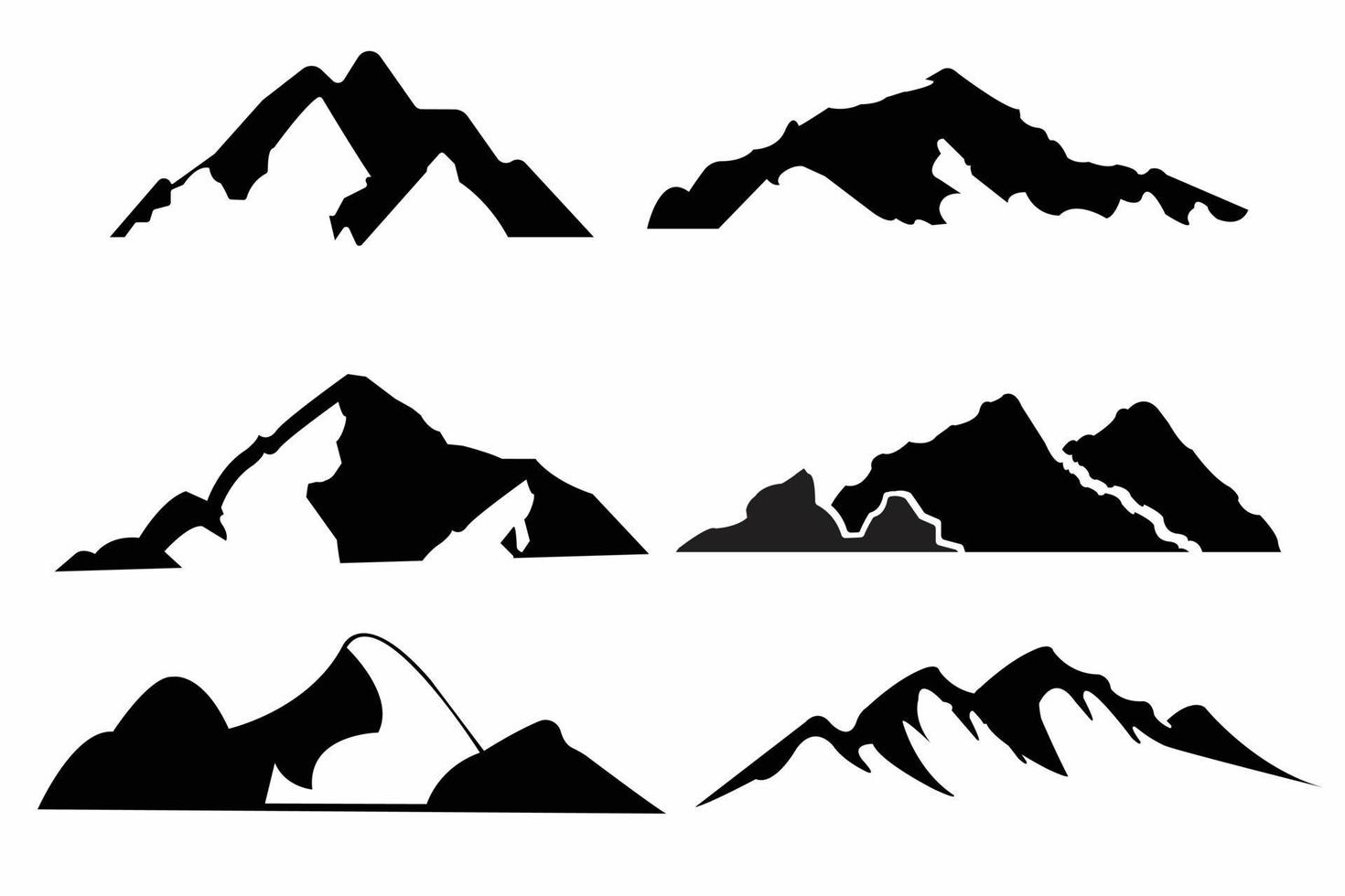 bergsilhouet, bergvector, berglogo-ontwerp vector