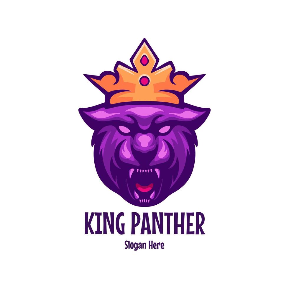 koning panter karakter logo vector