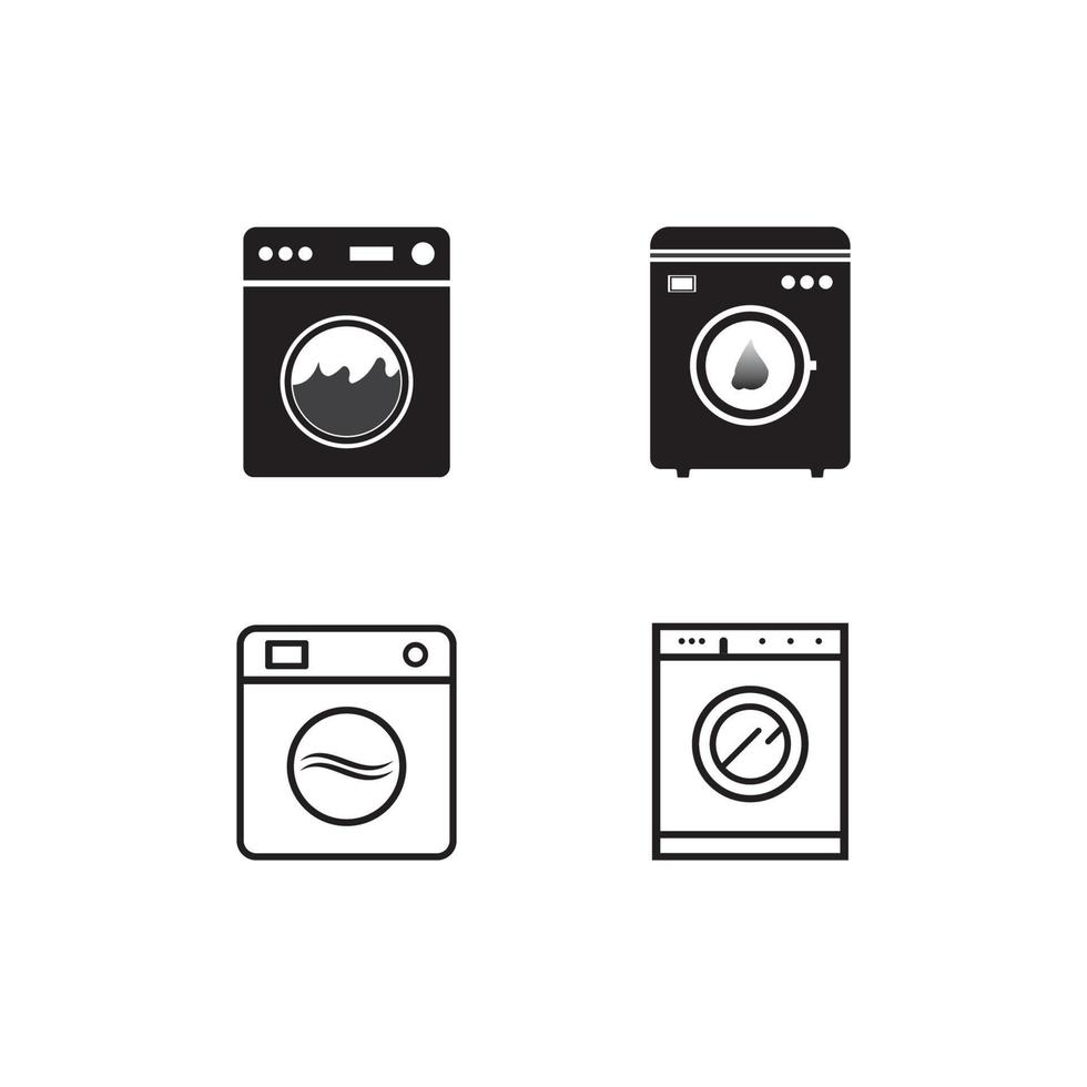 wasmachine logo vector illustratie ontwerpsjabloon