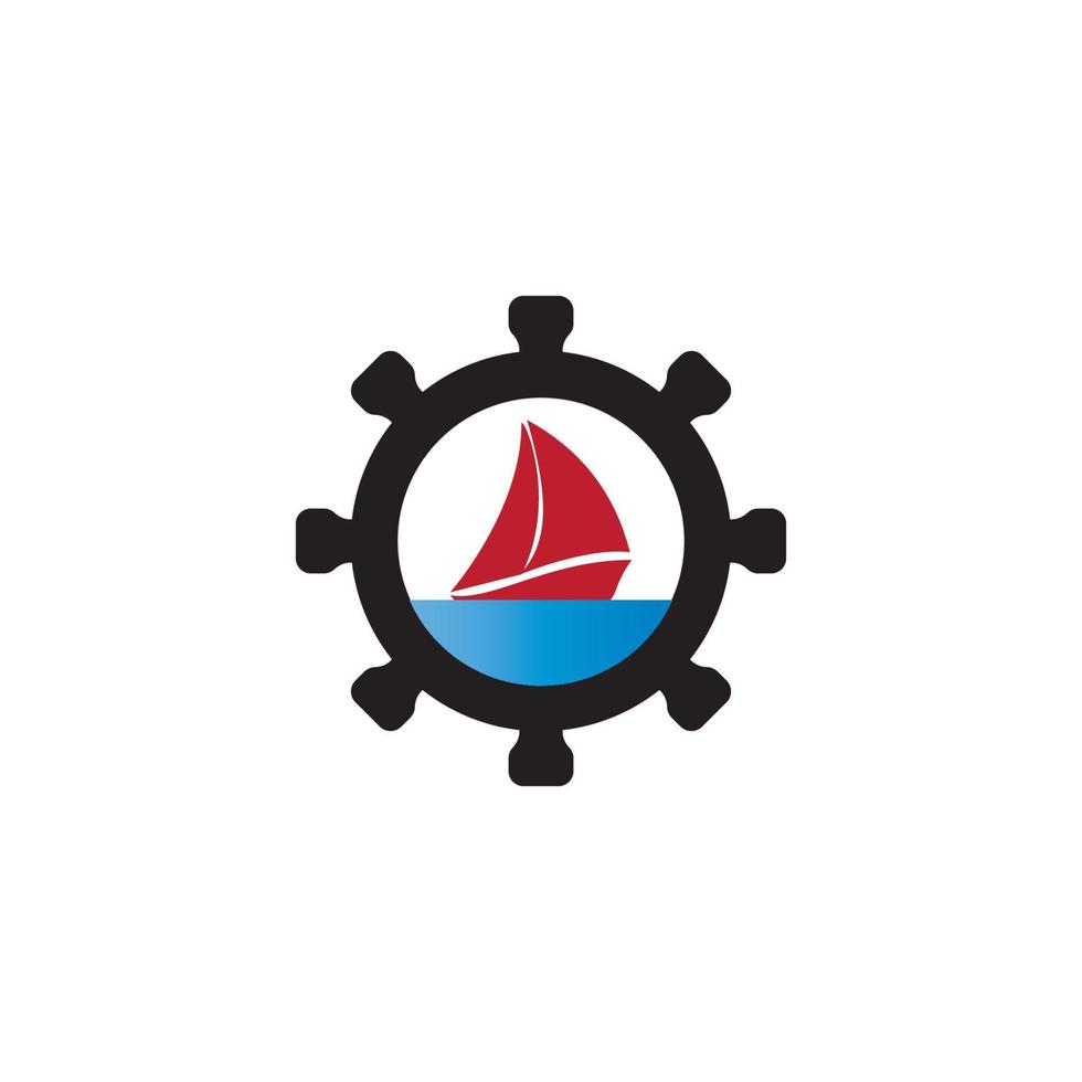 zeilboot logo vector illustratie ontwerpsjabloon