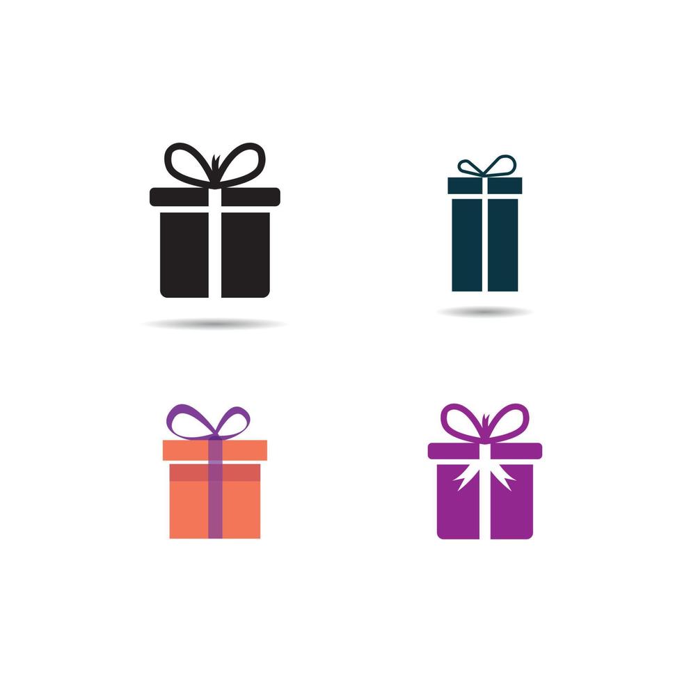 cadeau pictogram vector illustratie ontwerpsjabloon