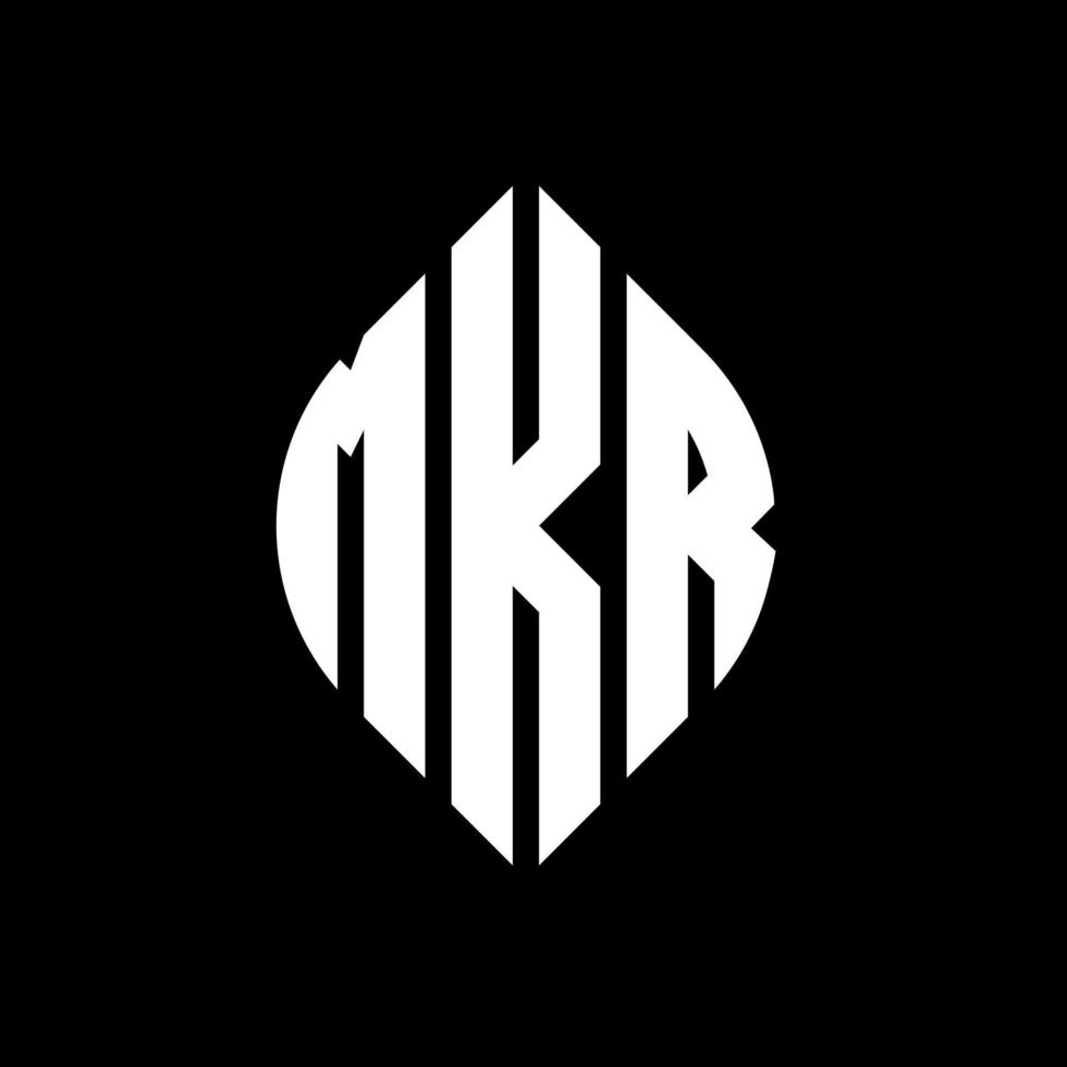 mkr cirkel letter logo-ontwerp met cirkel en ellipsvorm. mkr ellipsletters met typografische stijl. de drie initialen vormen een cirkellogo. mkr cirkel embleem abstracte monogram brief mark vector. vector