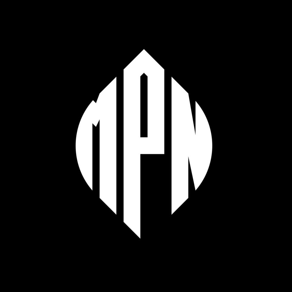 mpn cirkel letter logo ontwerp met cirkel en ellipsvorm. mpn ellipsletters met typografische stijl. de drie initialen vormen een cirkellogo. mpn cirkel embleem abstracte monogram brief mark vector. vector