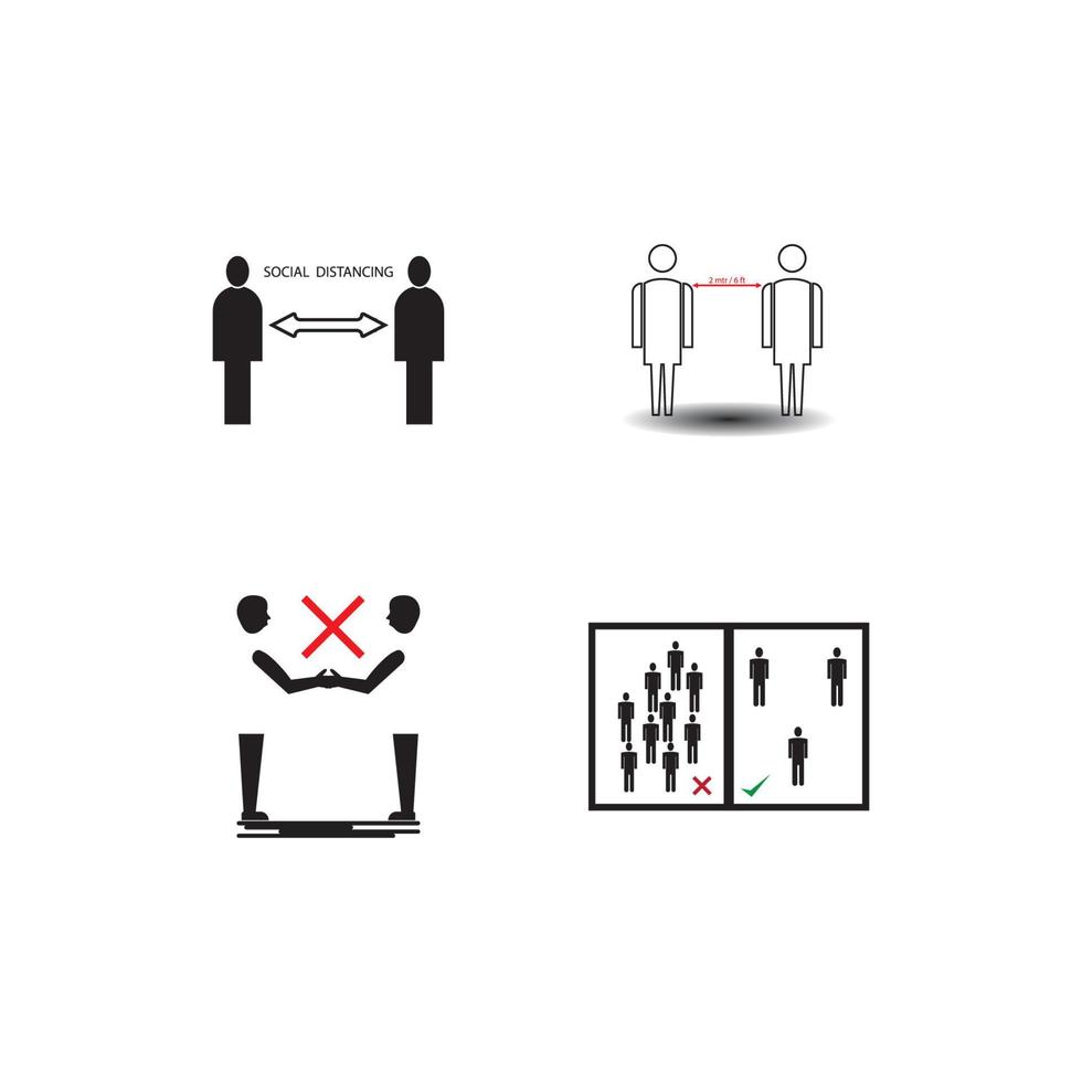 sociale afstand pictogram vector illustratie ontwerpsjabloon.