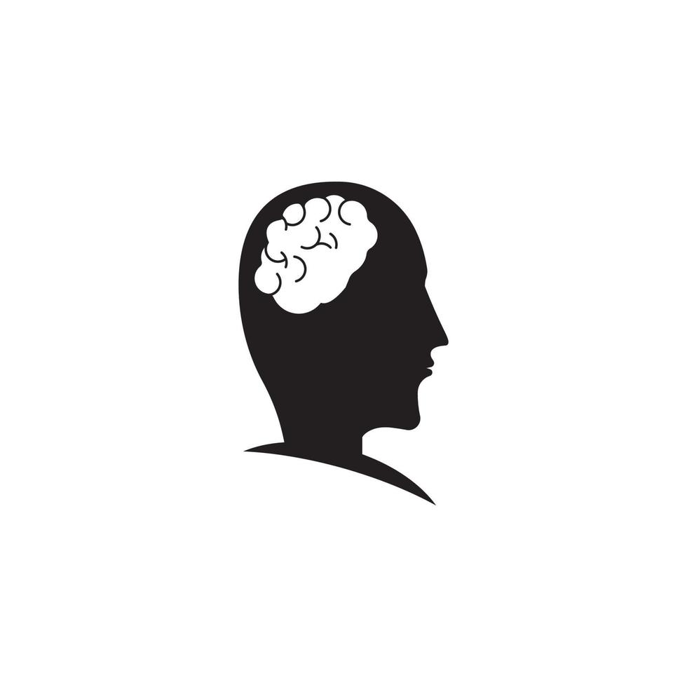hersenen logo vector illustratie sjabloonontwerp